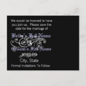 Gewervelde Calla Lily Save the Date Briefkaart (Achterkant)