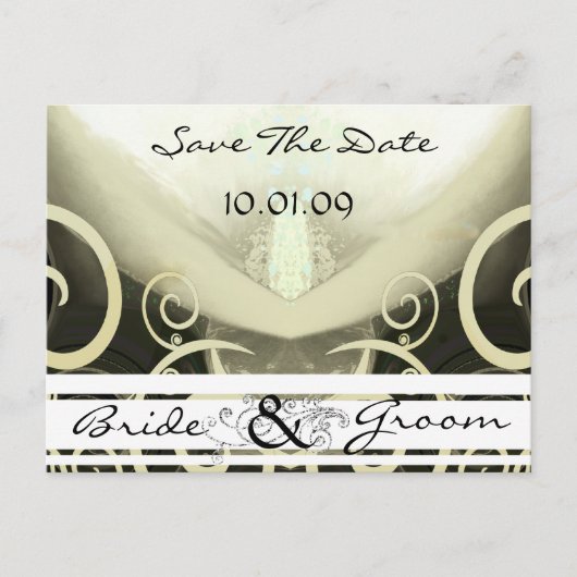 Gewervelde Calla Lily Save the Date Briefkaart (Voorkant)