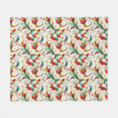 Gewervelde kerstbloemen fleece deken (Voorkant (Horizontaal))