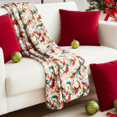 Gewervelde kerstbloemen fleece deken