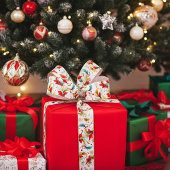 Gewervelde kerstbloemen satijnen lint