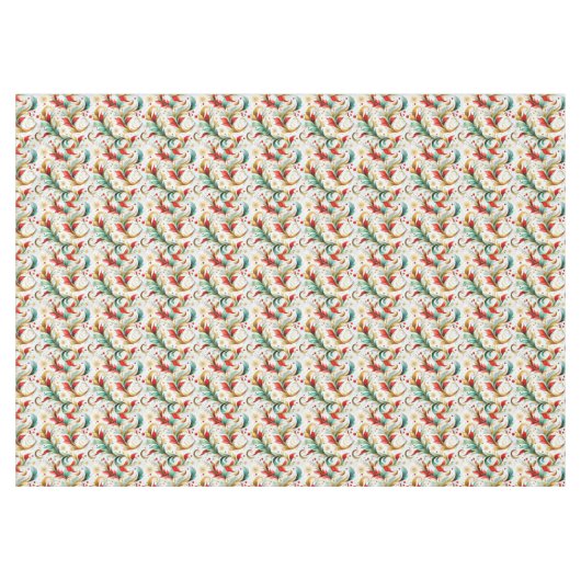 Gewervelde kerstbloemen tafelkleed (Voorkant (Horizontaal))