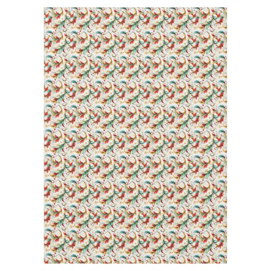 Gewervelde kerstbloemen tafelkleed (Voorkant)