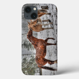 Gewervelde paarden in de sneeuwreeks Case-Mate iPhone case