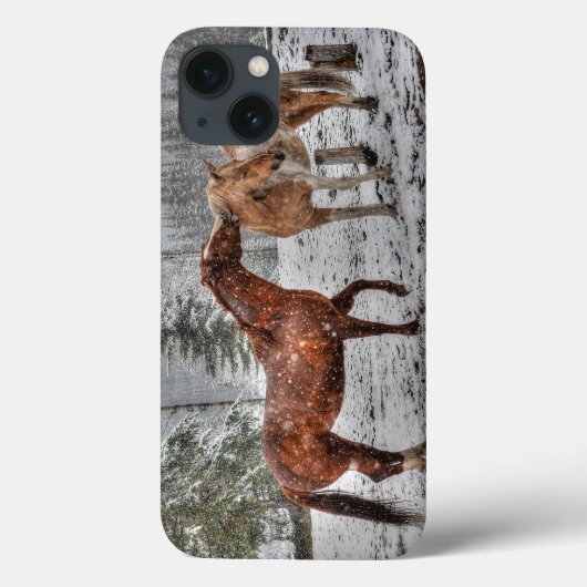 Gewervelde paarden in de sneeuwreeks Case-Mate iPhone case (Achterkant)