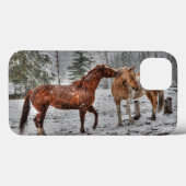 Gewervelde paarden in de sneeuwreeks Case-Mate iPhone case (Achterkant (horizontaal))