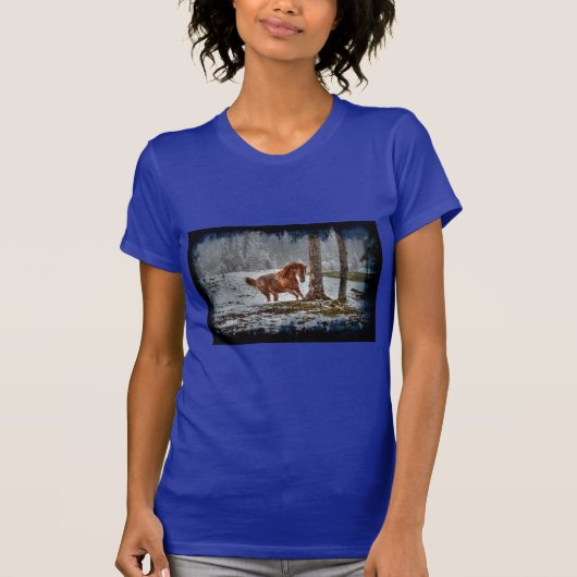 Gewervelde paarden in de sneeuwreeks t-shirt (Voorkant)