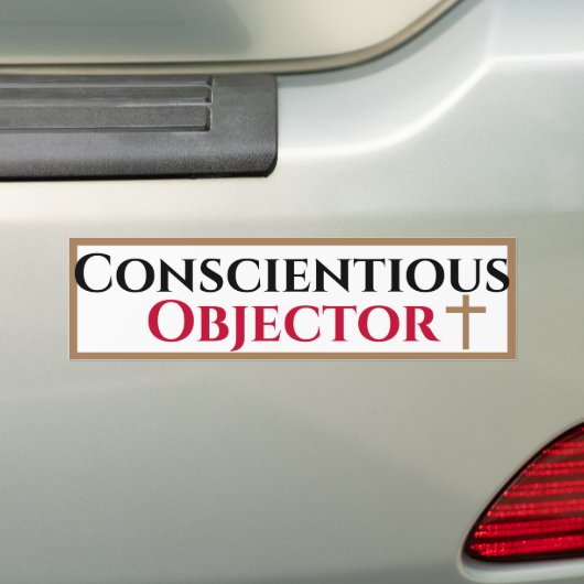 gewetensbezwaarde bumpersticker (Op auto)