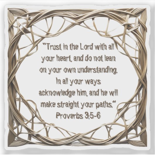 Geweven aanpasbare Bijbeltekst op maat gesneden vi Sticker (Voorkant)