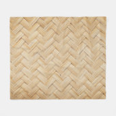 Geweven Bamboe Abstracte Textuur Achtergrond. Fleece Deken (Voorkant (Horizontaal))