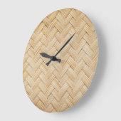 Geweven Bamboe Abstracte Textuur Achtergrond. Grote Klok (Hoek)