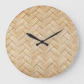 Geweven Bamboe Abstracte Textuur Achtergrond. Grote Klok (Voorkant)