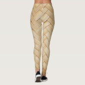 Geweven Bamboe Abstracte Textuur Achtergrond. Leggings (Achterkant)