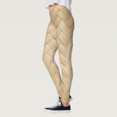 Geweven Bamboe Abstracte Textuur Achtergrond. Leggings (Links)