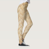 Geweven Bamboe Abstracte Textuur Achtergrond. Leggings (Rechts)