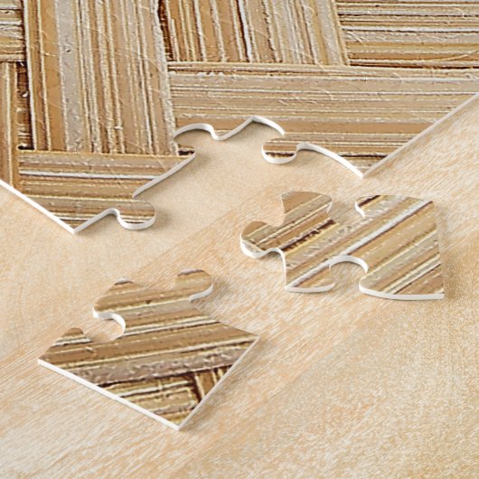 Geweven Bamboe Abstracte Textuur Achtergrond. Legpuzzel (Zijkant)