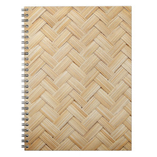 Geweven Bamboe Abstracte Textuur Achtergrond. Notitieboek