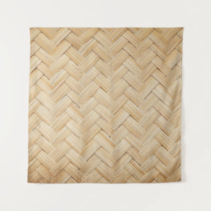 Geweven Bamboe Abstracte Textuur Achtergrond. Wandkleed