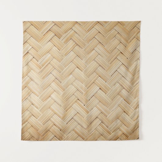 Geweven Bamboe Abstracte Textuur Achtergrond. Wandkleed (Voorkant)