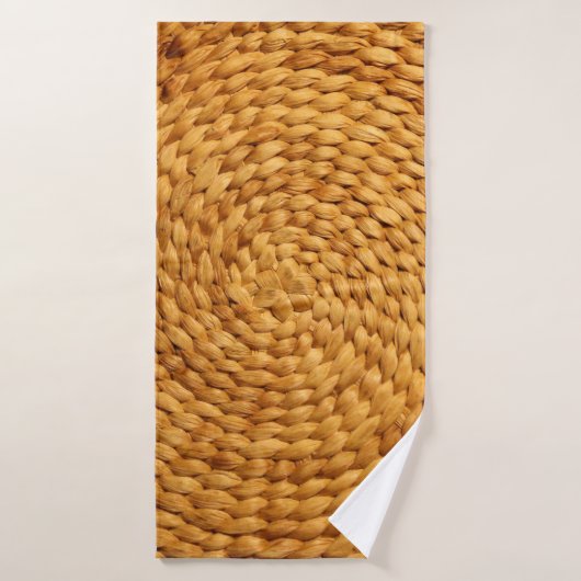 geweven bast achtergrond textuur bruin badhanddoek (Badhanddoek)