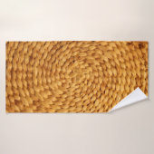 geweven bast achtergrond textuur bruin badhanddoek (Badhanddoek)