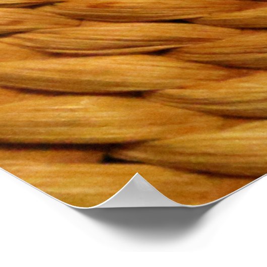 geweven bast achtergrond textuur bruin poster (Hoek)