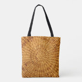 geweven bast achtergrond textuur bruin tote bag (Achterkant)