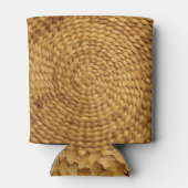 Geweven bast: getextureerde bruine authenticiteit blikjeskoeler (Achterkant)