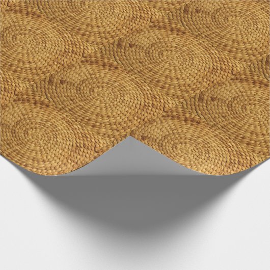 Geweven bast: getextureerde bruine authenticiteit cadeaupapier (Hoek)