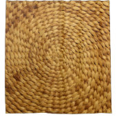 Geweven bast: getextureerde bruine authenticiteit douchegordijn (Voorkant)