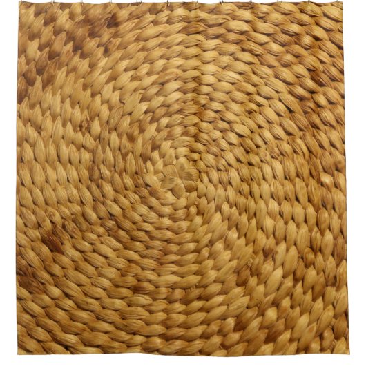 Geweven bast: getextureerde bruine authenticiteit douchegordijn (Voorkant)