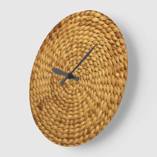 Geweven bast: getextureerde bruine authenticiteit grote klok (Hoek)