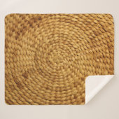 Geweven bast: getextureerde bruine authenticiteit sherpa deken (Voorkant (horizontaal))