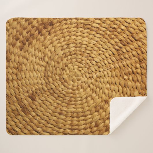 Geweven bast: getextureerde bruine authenticiteit sherpa deken (Voorkant (horizontaal))