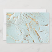 geweven blauw goud faux folie bruiloft uitnodiging (Achterkant)