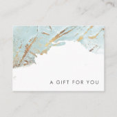 Geweven Blauw Goud Faux folie Cadeaubon Visitekaartje (Voorkant)