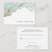 Geweven Blauw Goud Faux folie Cadeaubon Visitekaartje (Voorkant / Achterkant)