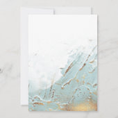 geweven blauw goud faux folie elegant Bruiloft Kaart (Achterkant)