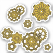 Geweven Clockwork Contour Sticker (Voorkant)