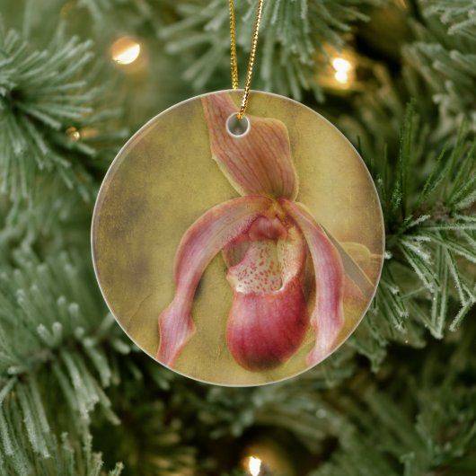 Geweven Dame Slipper Orchid Keramisch Ornament (Boom)