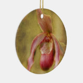 Geweven Dame Slipper Orchid Keramisch Ornament (Rechts)