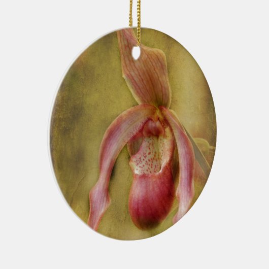 Geweven Dame Slipper Orchid Keramisch Ornament (Rechts)