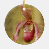 Geweven Dame Slipper Orchid Keramisch Ornament (Achterkant)