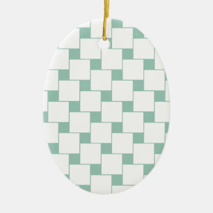 Geweven de pret regelt Groene Munt Keramisch Ornament