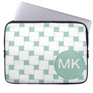 Geweven de pret regelt Groene Munt Laptop Sleeve