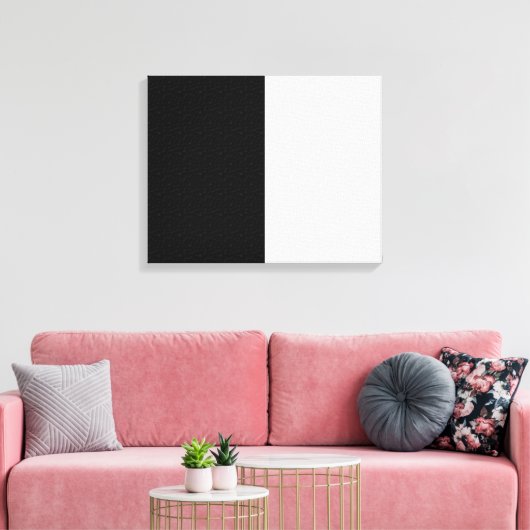 Geweven effen zwart-wit canvas afdruk (Insitu (Woonkamer))