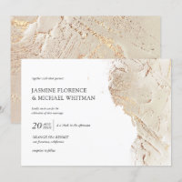 geweven gouden faux folie bruiloft uitnodiging