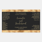 Geweven Gouden Folie en Zwart Cosmetica Flesseneti Rechthoekige Sticker (Voorkant)