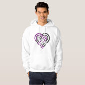 Geweven Hart Ace Asexual Pride Flag Paarse Grijs Hoodie (Voorkant volledig)