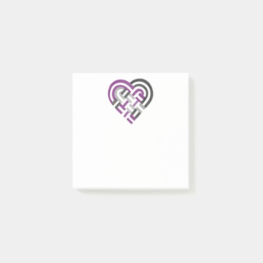 Geweven Hart Ace Asexual Pride Flag Paarse Grijs Post-it® Notes (Voorkant)